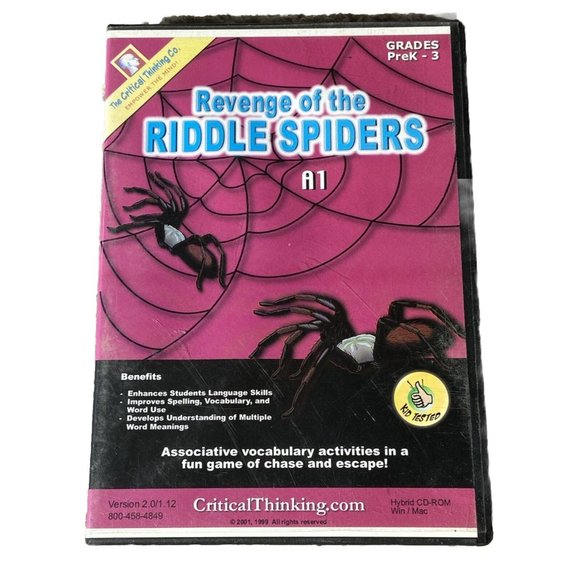 Revenge Of The Riddle Spiders PC CD-ROM Grades PreK-3 Educational Homeschool Fun - Picture 1 of 4